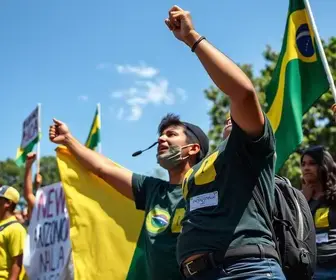 Manifestantes fazem ato de apoio à eleição de Flávio Bolsonaro em Teresina